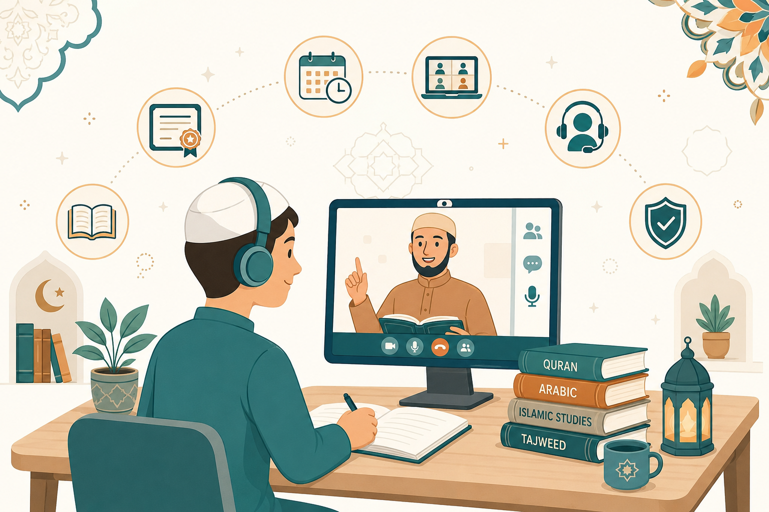 Student learning Quran and Arabic online with Sanad Academy